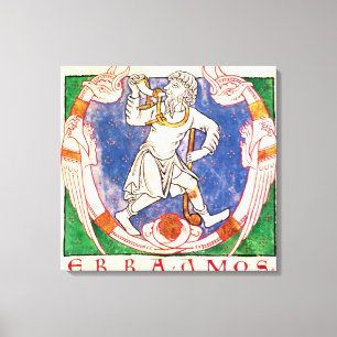Form of two winged creatures with entwined canvas print