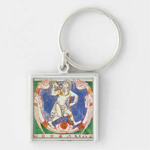 Form of two winged creatures with entwined key ring