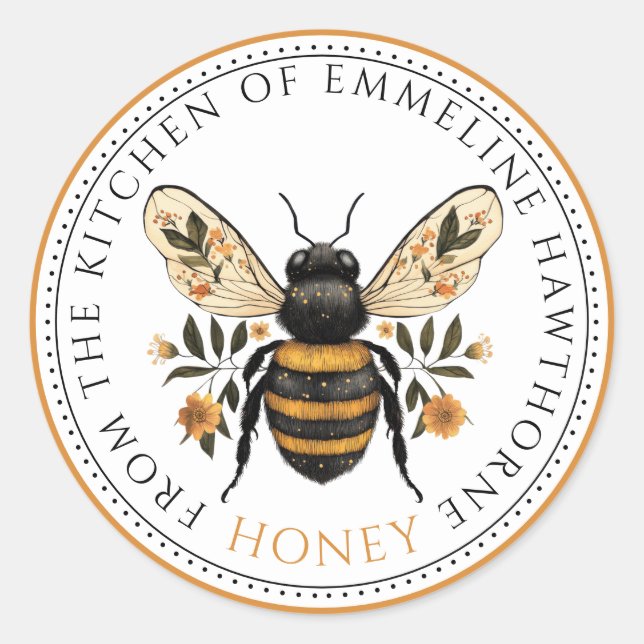 Form the Kitchen Of Floral Bee Honey Label (Front)