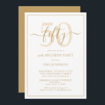 Formal 50th Birthday Gold Classic Script Invitation<br><div class="desc">Celebrate the big 5-0 in style! Take your birthday celebration to the next level with this formal 50th Birthday Gold Classic Script Invitation. With a classic gold text box on a white background, personalised details can be included in a modern hand lettered calligraphy. Add an extra bit of sophistication with...</div>