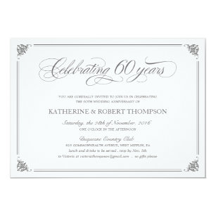 60th anniversary wedding invitations zazzle co uk