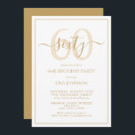 Formal 60th Birthday Gold Classic Script Invitation<br><div class="desc">Celebrate the big 6-0 in style! Take your birthday celebration to the next level with this formal 60th Birthday Gold Classic Script Invitation. With a classic gold text box on a white background, personalised details can be included in a modern hand lettered calligraphy. Add an extra bit of sophistication with...</div>