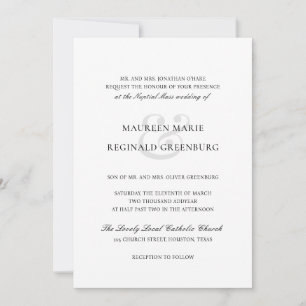 Formal Ampersand Traditional All In One Wedding Invitation