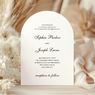 Formal and Classic Black and White Wedding Invitation