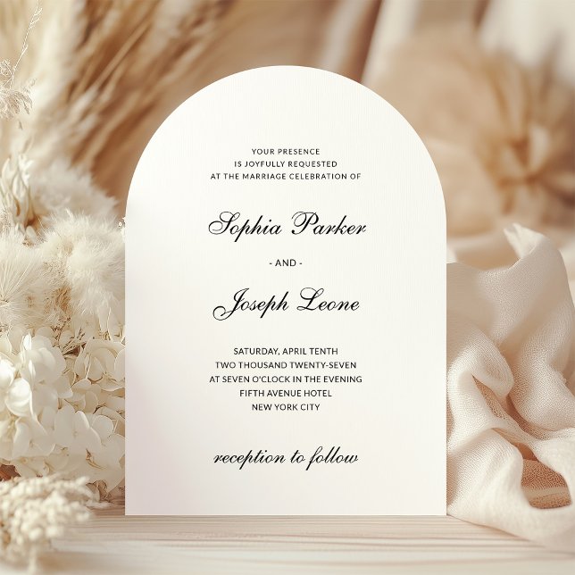 Formal and Classic | Black and White Wedding Invitation (Creator Uploaded)