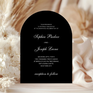Formal and Classic   Black Wedding Invitation