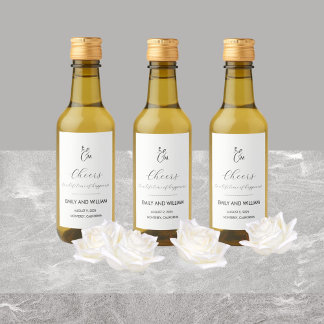 Formal and Elegant Mini Wine Bottle Labels