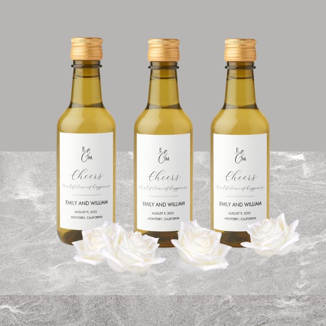 Formal and Elegant Mini Wine Bottle Labels (Creator Uploaded)