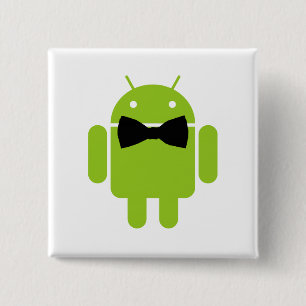 Formal Android Robot Icon Graphic 15 Cm Square Badge