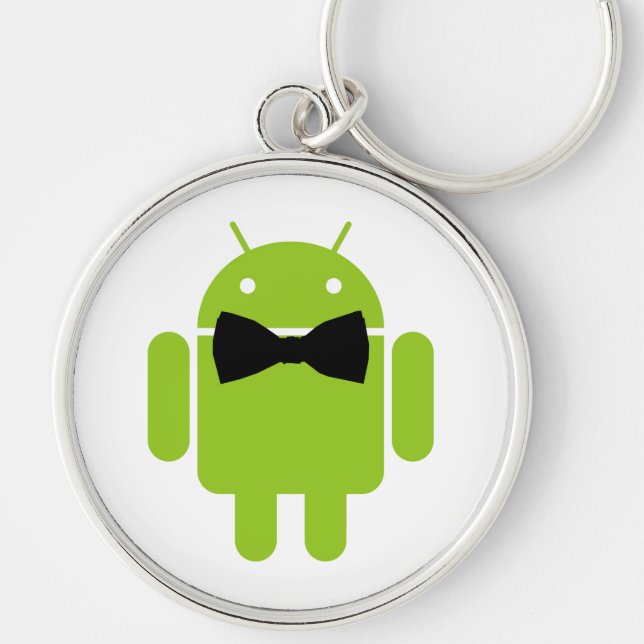 Formal Android Robot Icon Graphic Key Ring (Front)