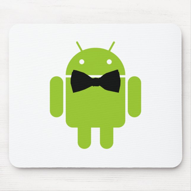 Formal Android Robot Icon Graphic Mouse Mat (Front)