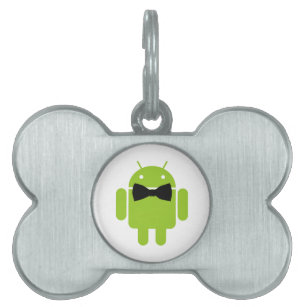 Formal Android Robot Icon Graphic Pet Name Tag