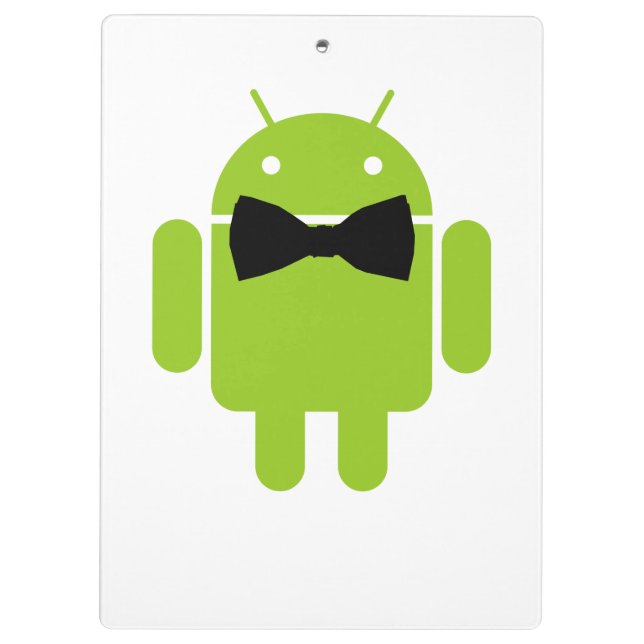 Formal Atire Green Android Robot Clipboard (Back)
