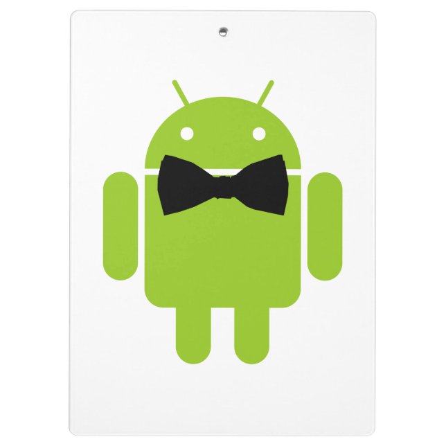 Formal Atire Green Android Robot Clipboard (Back)