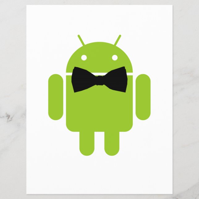 Formal Atire Green Android Robot Flyer (Front)