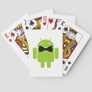 Formal Atire Green Android Robot Playing Cards