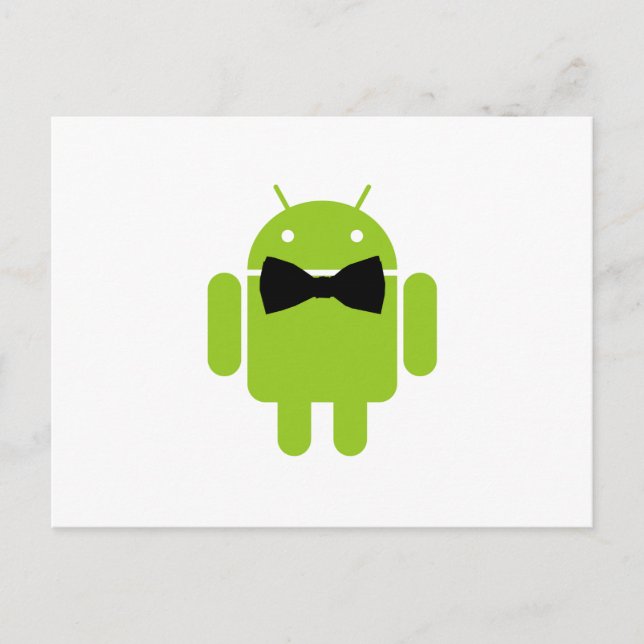 Formal Atire Green Android Robot Postcard (Front)