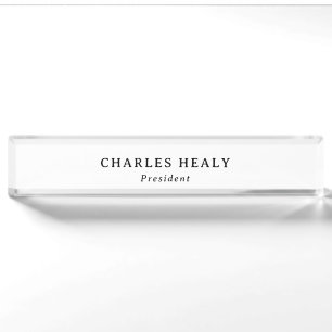 Formal Black Acrylic Nameplate