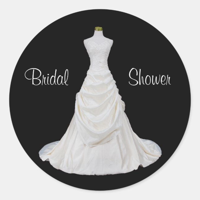 Formal Black and White Bridal Shower Envelope Seal (Front)