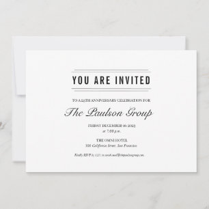 Formal Black and White Corporate Event Invitation