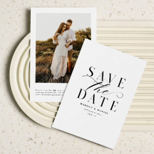 Formal Black and White Photo Save The Date QR Code