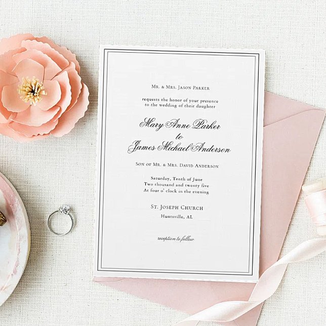 Formal Black and white Wedding Invitation (Creator Uploaded)
