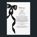 Formal Black Bow Ribbon Elegant Wedding Itinerary Programme<br><div class="desc">A modern watercolor black bow ribbon illustration wedding design featuring black and white colour tones. This contemporary modern wedding design is ideal for all seasons. A minimalist formal minimalist black bow design perfect for all wedding themes. A simple and trendy wedding Itinerary program design with modern simple elements. Matching wedding...</div>