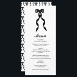 Formal Black Bow Ribbon Elegant Wedding Menu<br><div class="desc">A modern watercolor black bow ribbon illustration wedding design featuring black and white colour tones. This contemporary modern wedding design is ideal for all seasons. A minimalist formal minimalist black bow design perfect for all wedding themes. A simple and trendy wedding menu card design with modern simple elements. Matching wedding...</div>