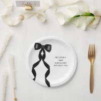 Formal Black Bow Ribbon Elegant Wedding