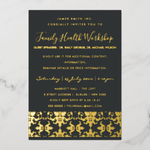Formal Black Gold Damask Classic Workshop Event
