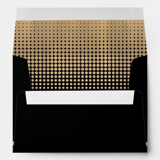 Formal Black & Gold Invitation Envelope (Back (Bottom))