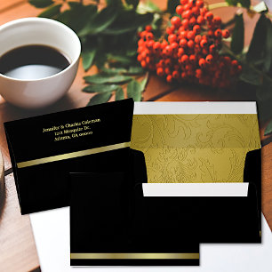 Formal Black & Gold Invitation Envelope