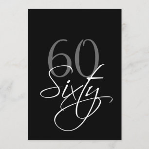 Formal Black Grey 60th Birthday Invitation