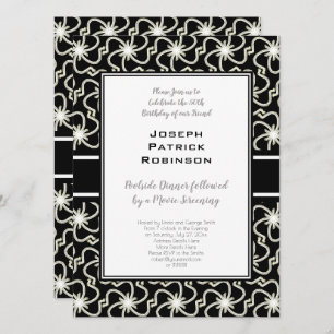 Formal Black Tie 50th Birthday Party Starlight Invitation