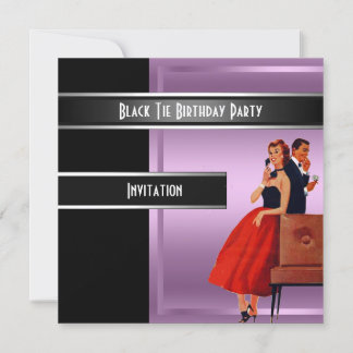 Formal Black Tie birthday Party Invitation