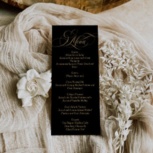 Formal Black Tie Wedding Menu Card Template