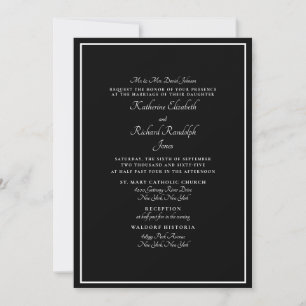 Formal Black Wedding Parents Invitation