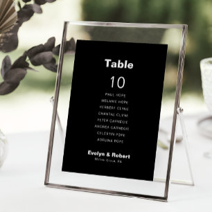 Formal Black Wedding Table 10 Seating Chart   Invitation