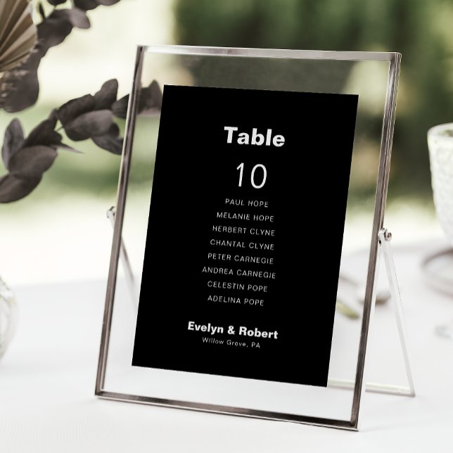 Formal Black Wedding Table 10 Seating Chart   Invitation (Creator Uploaded)