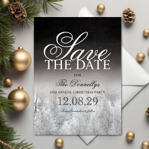 Formal Black White Christmas Party Save the Date Announcement Postcard