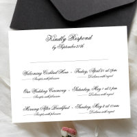 Formal Black & White Classic Wedding Multi-Event