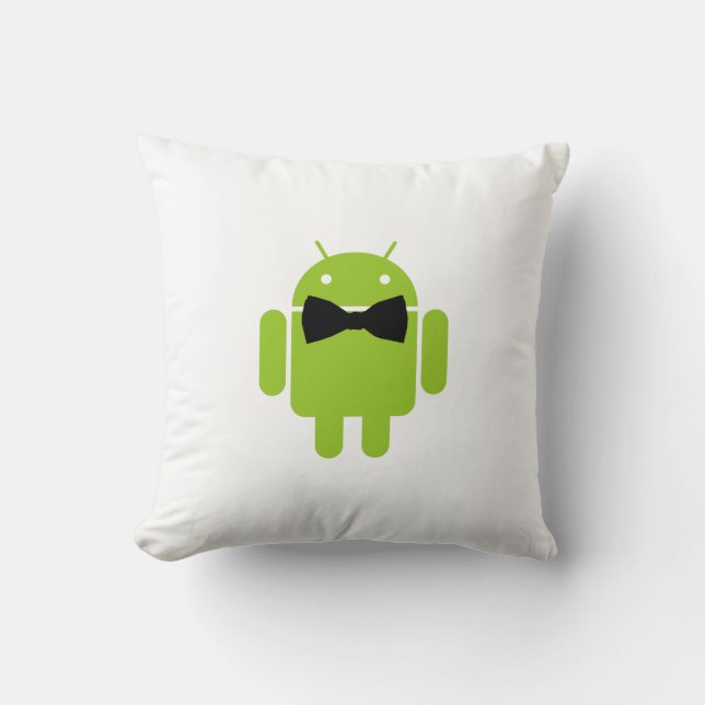 Formal Bow Tie Android Robot Icon Cushion (Front)