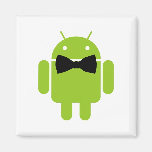 Formal Bow Tie Android Robot Icon Magnet (Front)