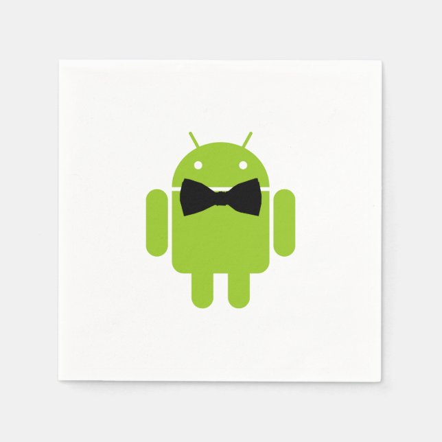 Formal Bow Tie Android Robot Icon Napkin (Front)