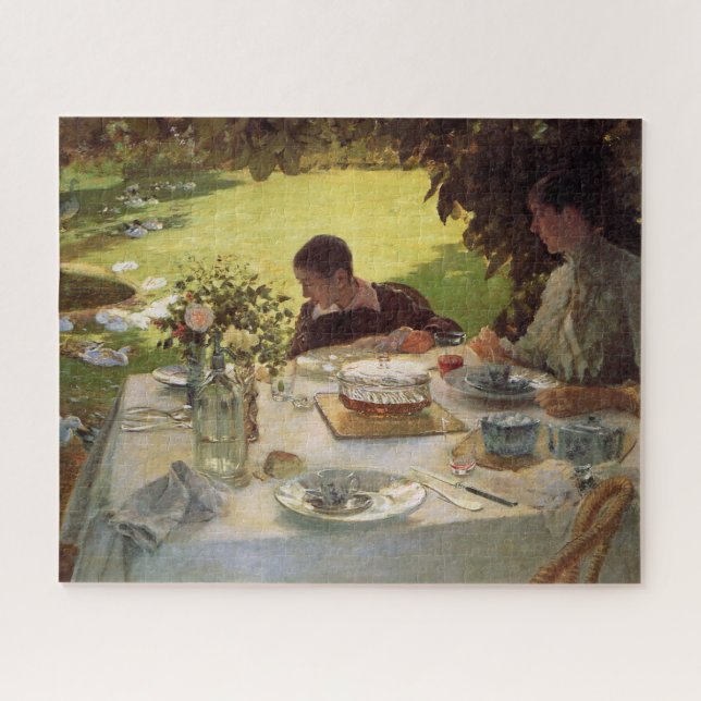 Formal Breakfast in the Garden Jigsaw Puzzle (Horizontal)