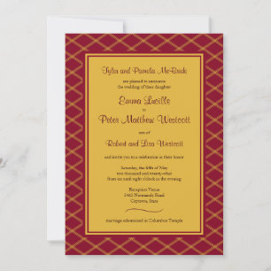 Formal Burgundy Art Deco Reception-Only Invitation