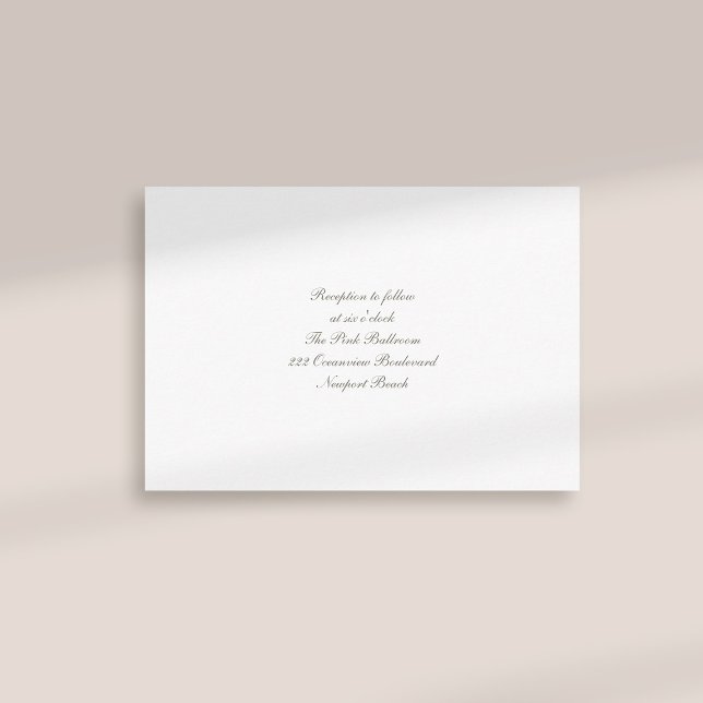 Formal Calligraphy Classic Ivory Reception Wedding Enclosure Card (formal traditional elegant calligraphy wedding reception card ivory classic)