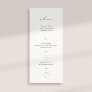 Formal Calligraphy Classic Pearl Simple Wedding Menu