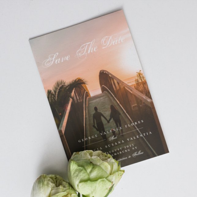 Formal Calligraphy Elegant Photo Save The Date (Creator Uploaded)