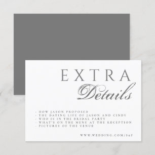 Formal Calligraphy Elegant Wedding Enclosure Card